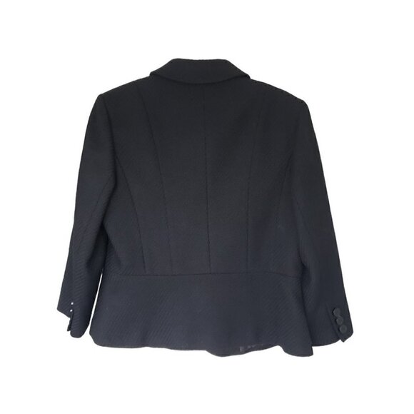 NWT Marks & Spencer Black Wool Blend Tweed Suit Blazer - Picture 3 of 11